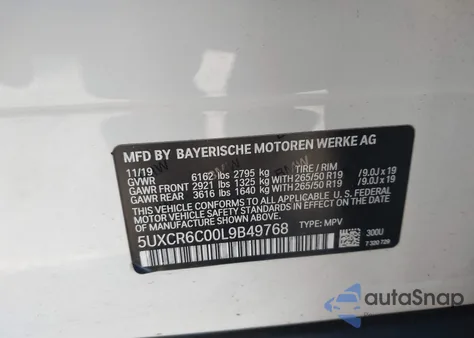 2020 BMW X5 xDrive40I from USA, damaged, VIN 5UXCR6C00L9B49768